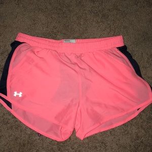 Under Armour pink and navy shorts